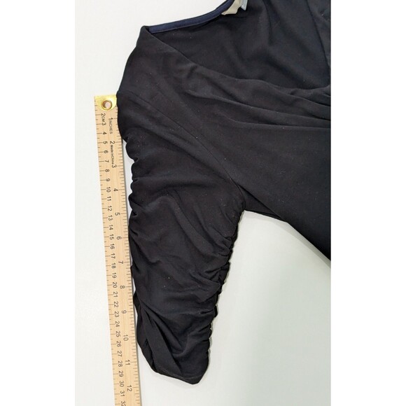 Boden US 2 Solid Black Stretch Dress 3/4 Sleeve V Neck - Picture 12 of 12